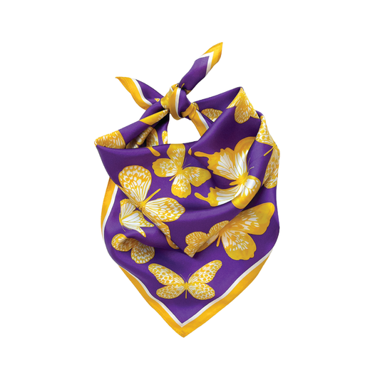 The Butterfly Scarf in Purple & Gold