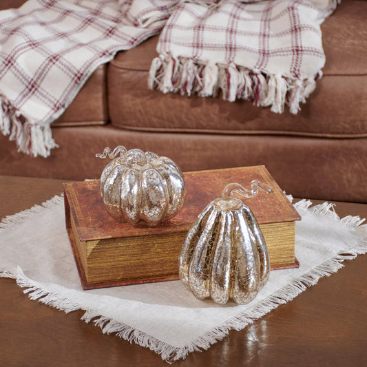 Tall Mercury Glass Pumpkin