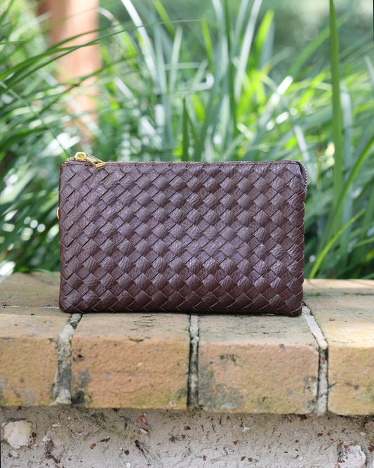 Caroline Hill - Liz Crossbody Bag Woven Coffee