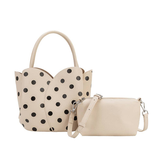 Tulip Cream Polka Dot Purse