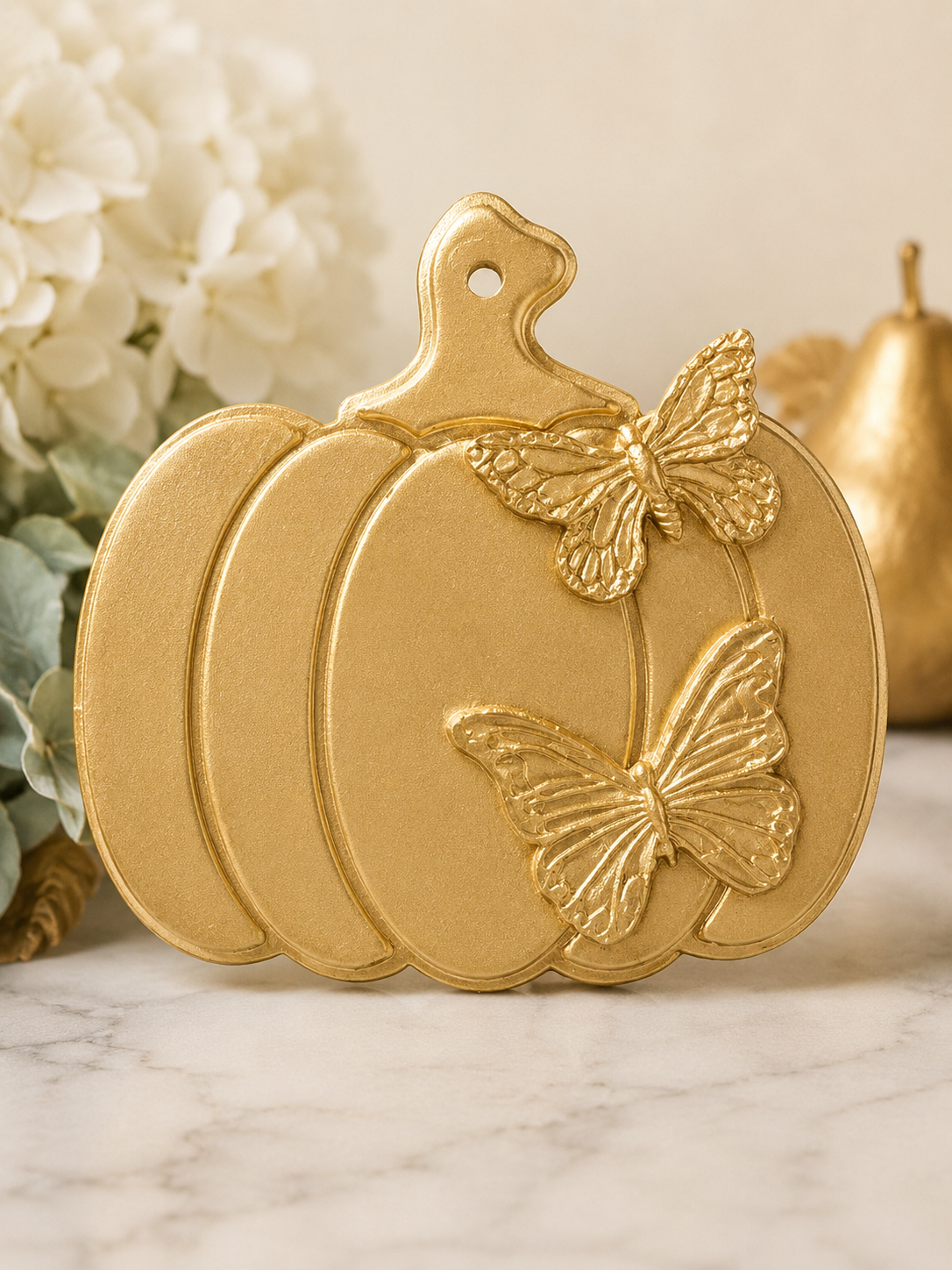 Pumpkin + Butterflies Wreath Charm