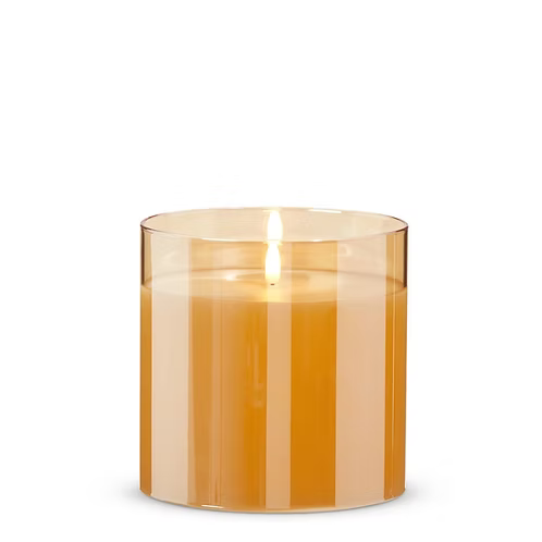 Gold Glass Ivory Pillar Candle 3.5"x5"