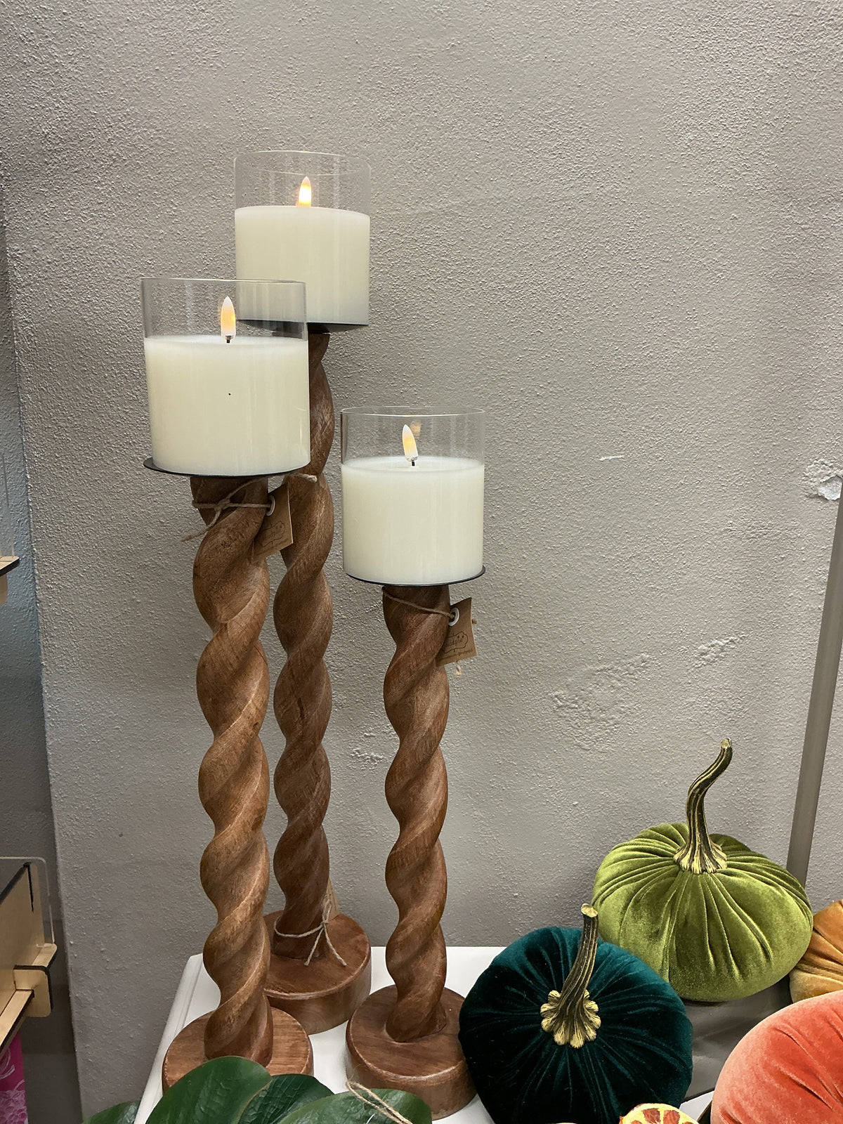 Clear Glass Ivory Pillar Candle 3.5"x4"