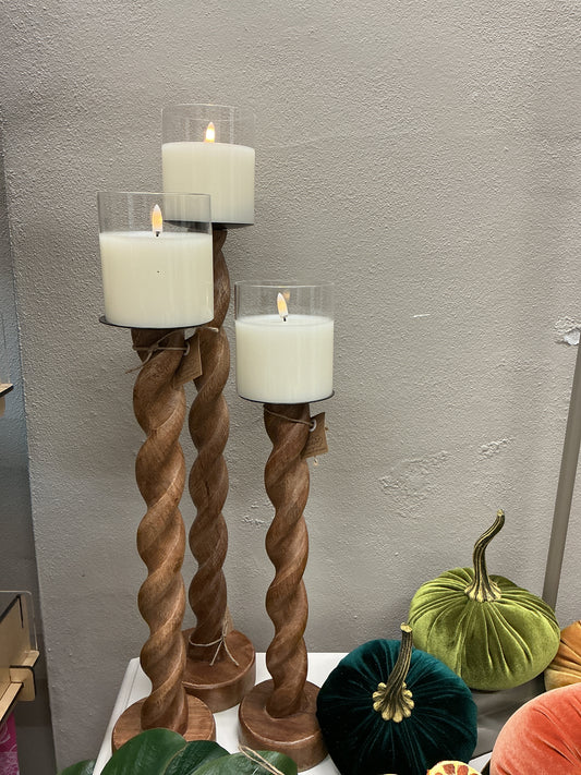 Clear Glass Ivory Pillar Candle 3.5"x4"
