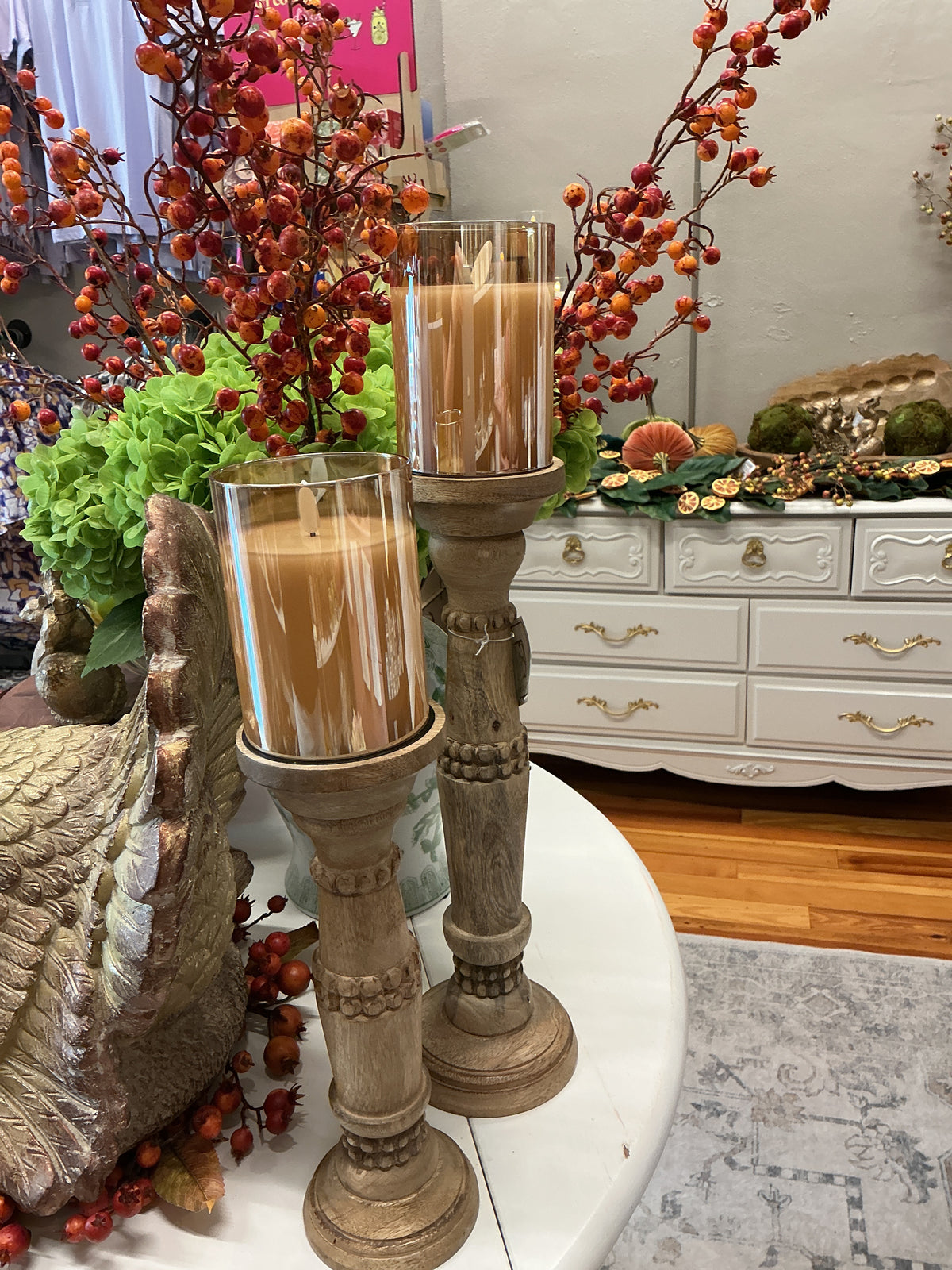 Gold Glass Ivory Pillar Candle 3.5"x5"