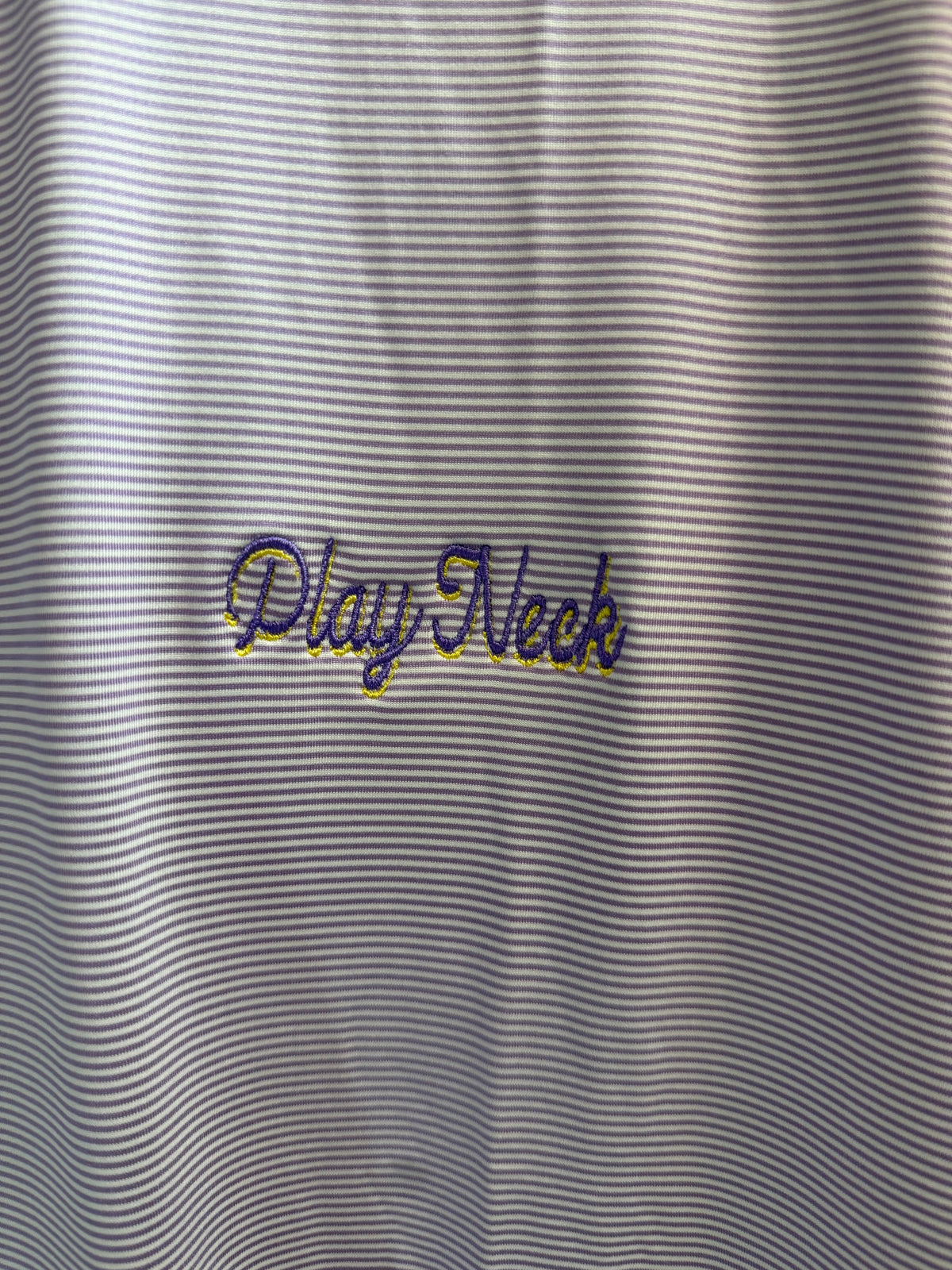 Play Neck Performance Polo Micro Stripe Purple