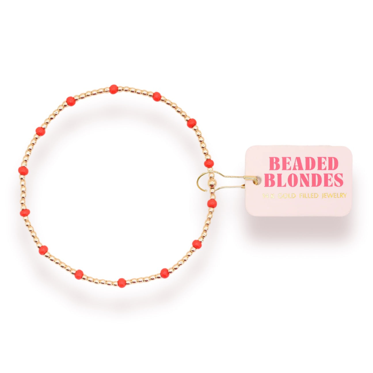 Beaded Blondes Bright Red Dainty Poppi Bracelet