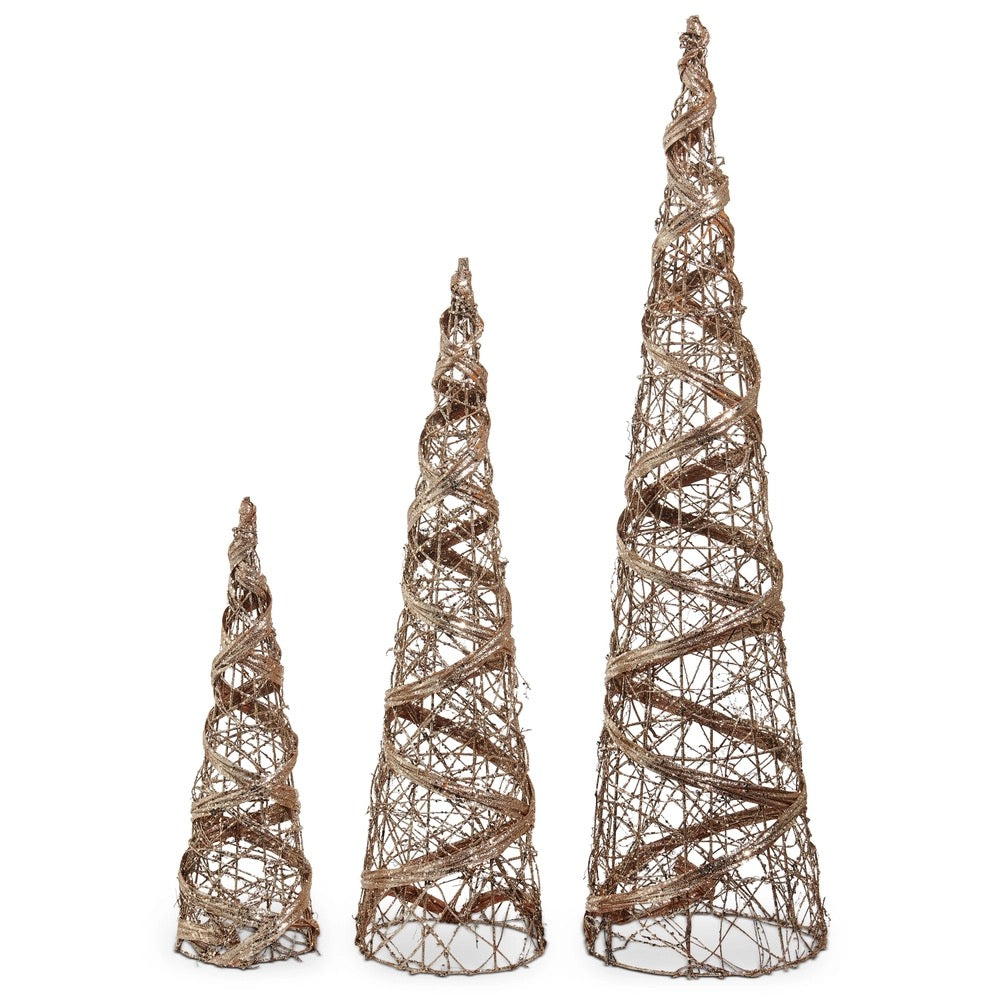 Champagne Vine Wrapped Cone Trees