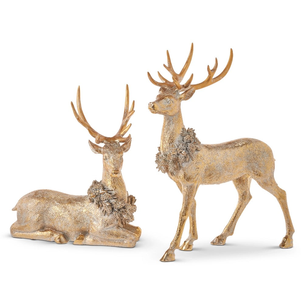 Gold Deer with Wreath- 16"