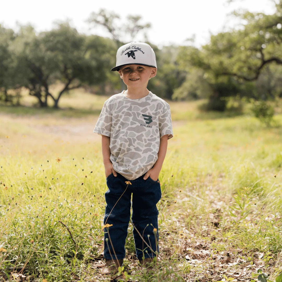 Burlebo YOUTH Vintage Washed Tee- God's Glory-Classic Deer Camo