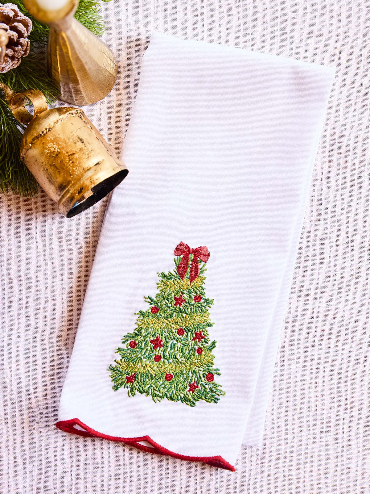 Embroidered tea Towel- Traditional Tree