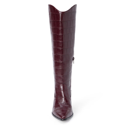 Kirby Burgundy Croc Boot