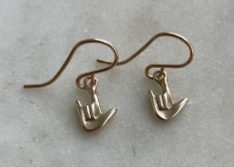 ASL I Love You Earrings - Mimosa