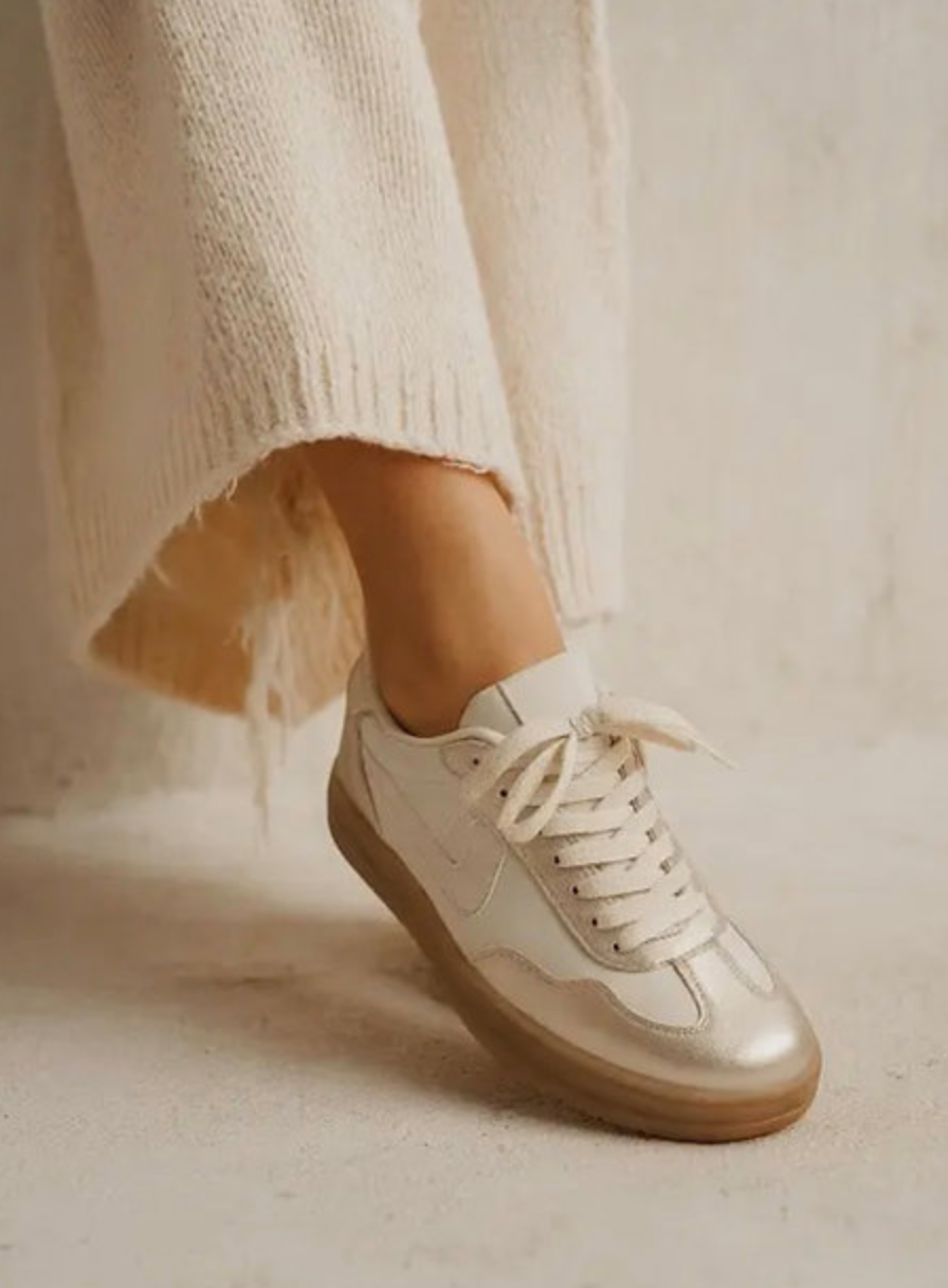 Gold Metallic Accent Everyday Sneaker