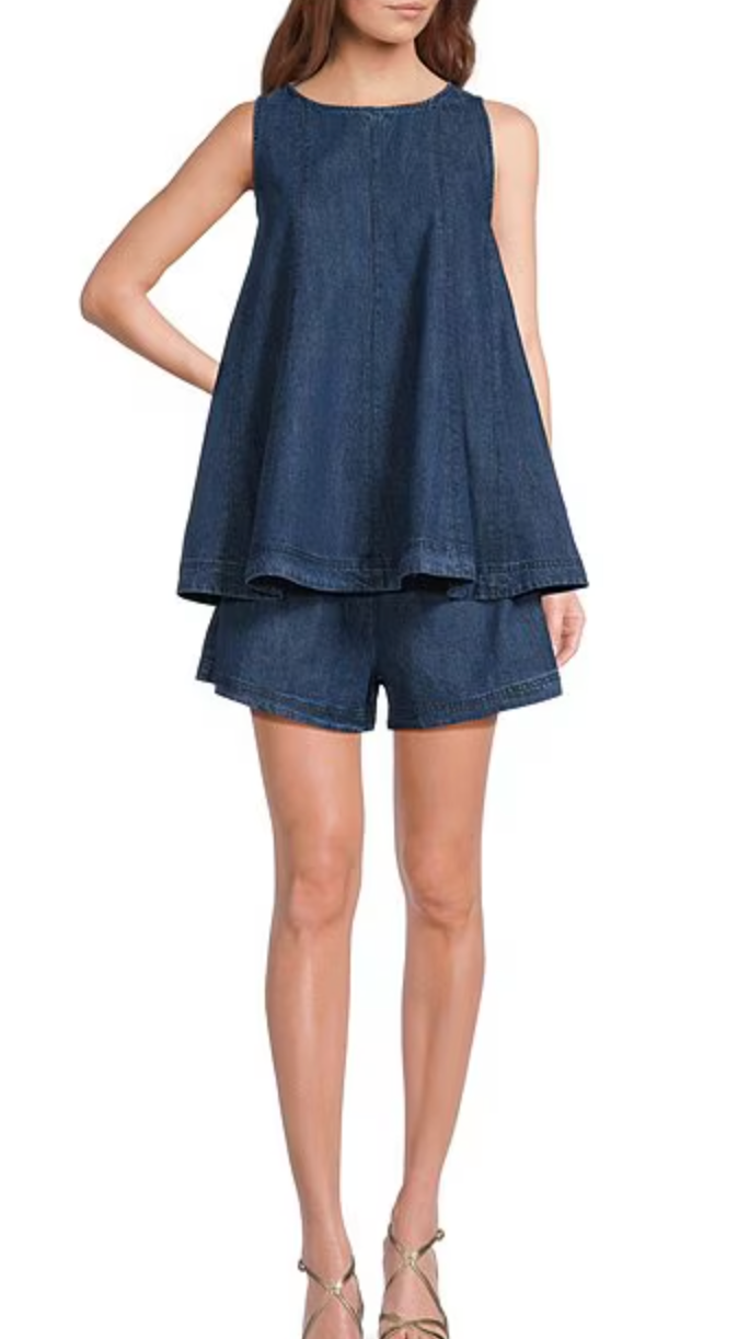 Denim Longline Set