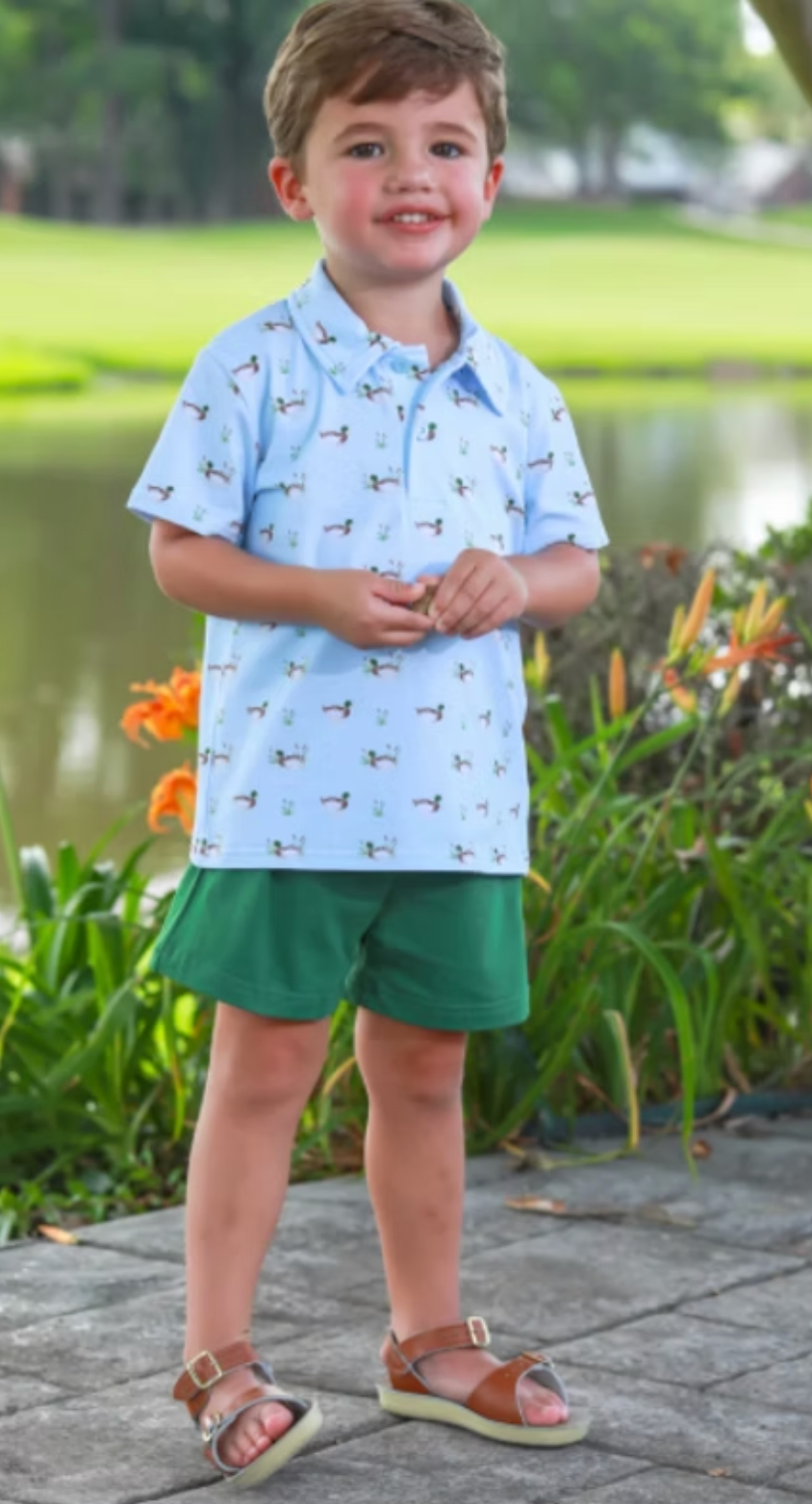 Ducks in a Row Polo Shorts Set