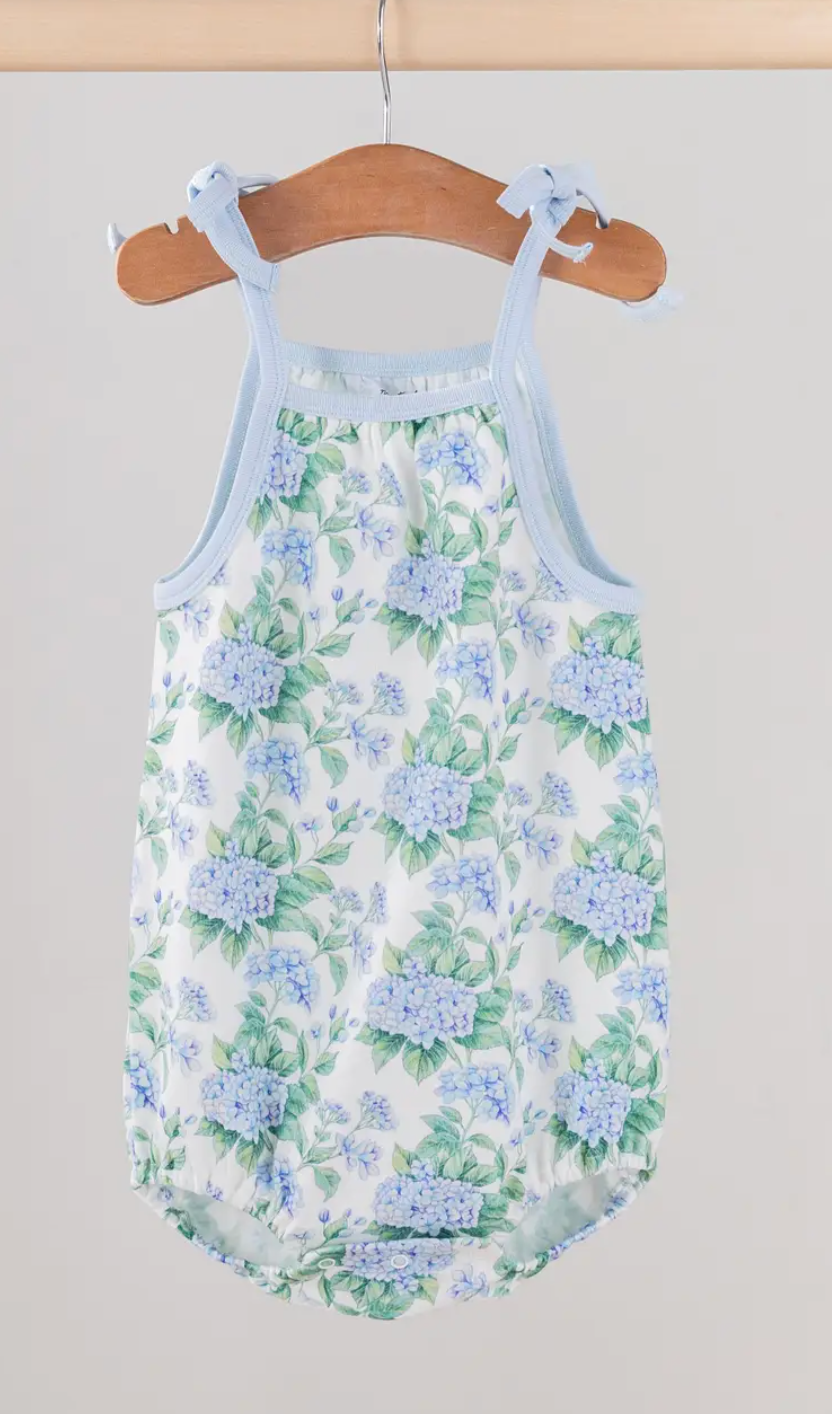Hydrangea Shoulder-Tie Onesie