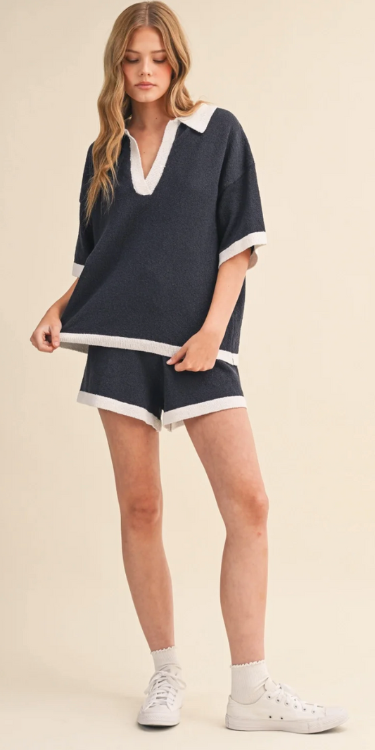 Knit Collared Set