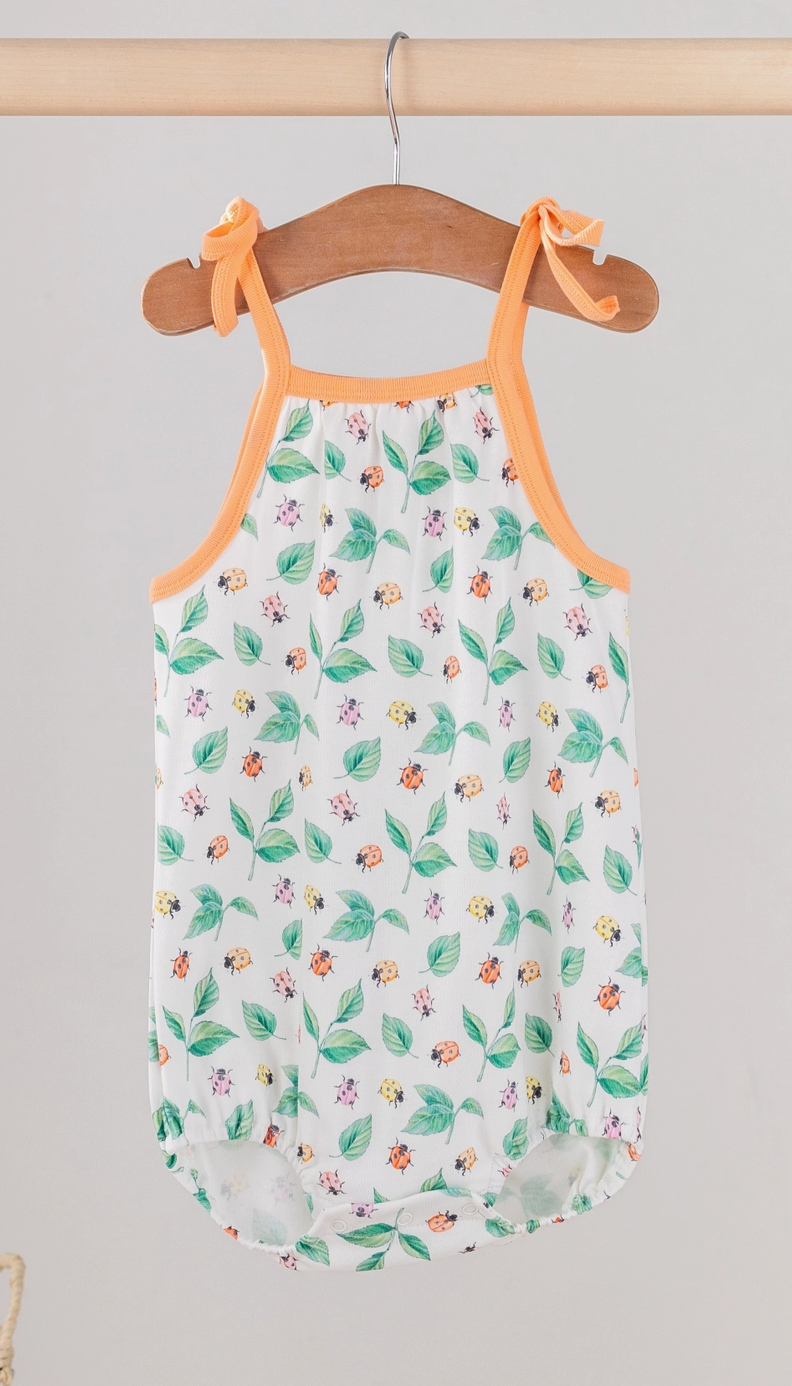 Lady Bug Love Shoulder-Tie Onesie