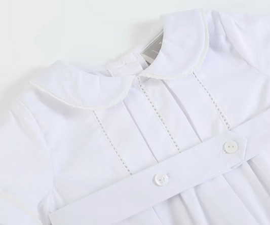 White Button Romper