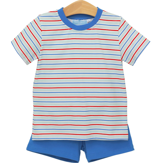 Patriotic Stripe Shorts Set