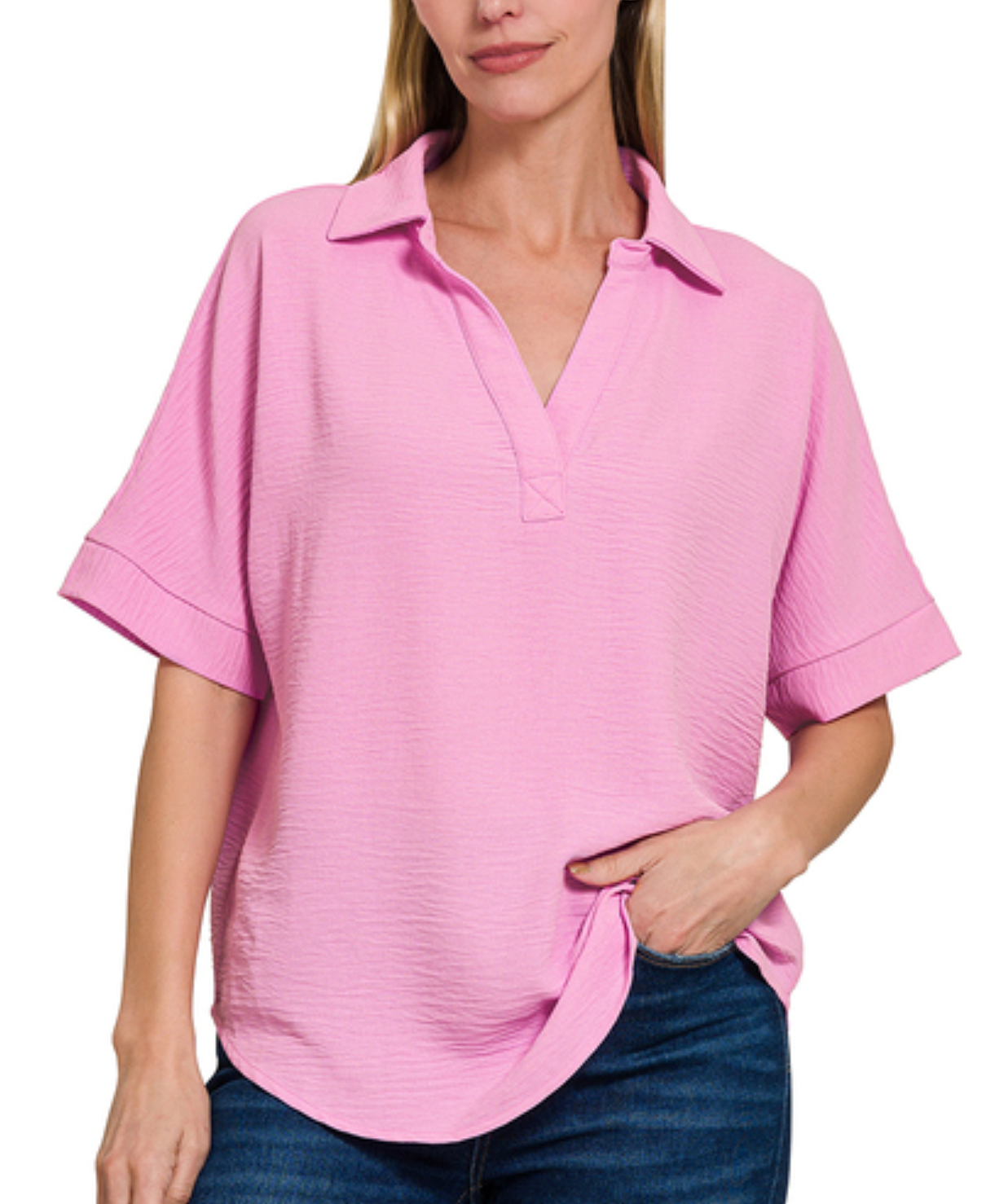 Airflow Collared Top