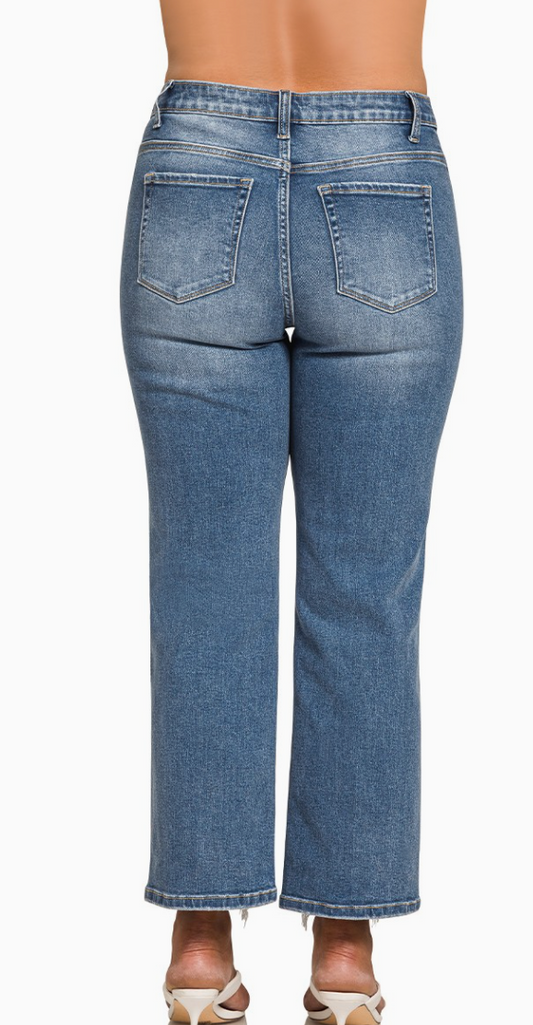 Distressed Hem Jeans - Plus