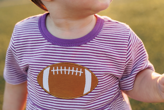 Stripe Football Appliqué Bubble