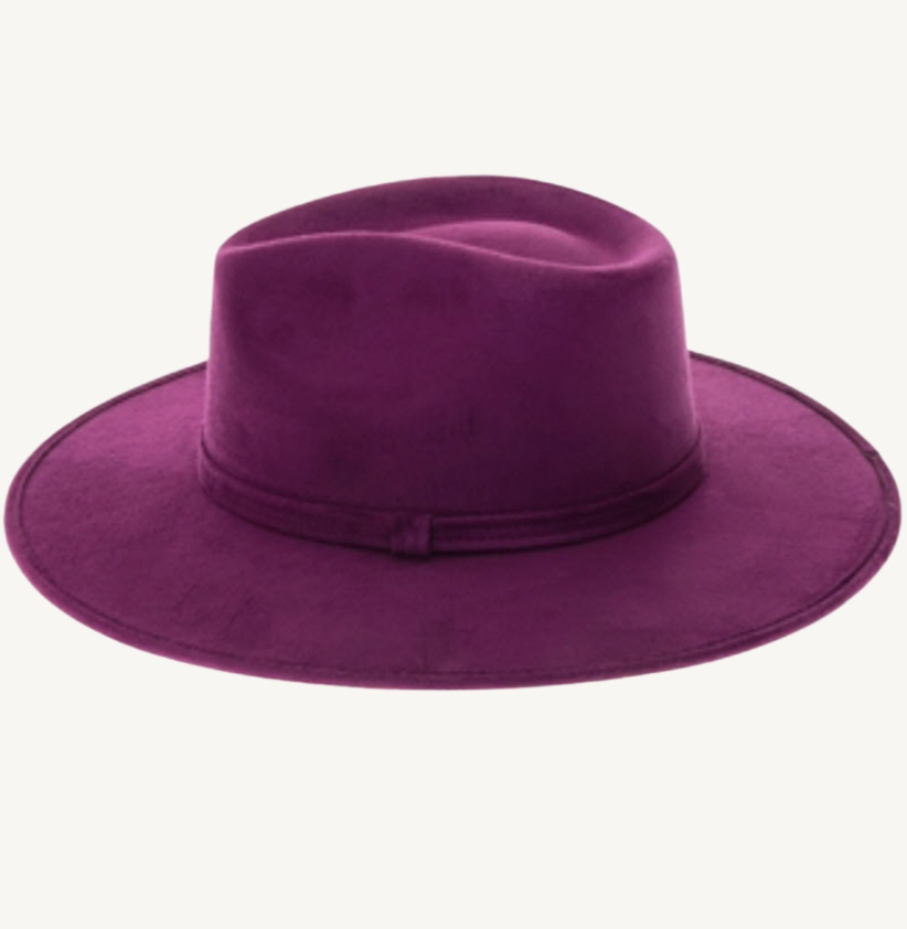 Purple Vegan Suede Rancher Hat | Wide Brim Game Day Hat