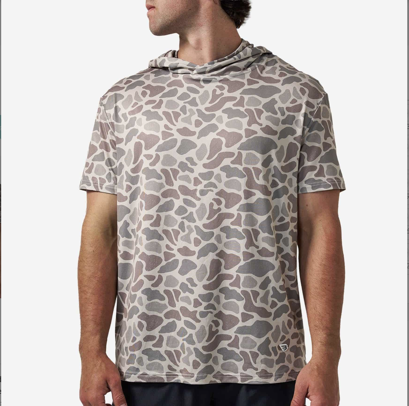 Burlebo Adult Short Sleeve Performance Hoodie- Deer Camo