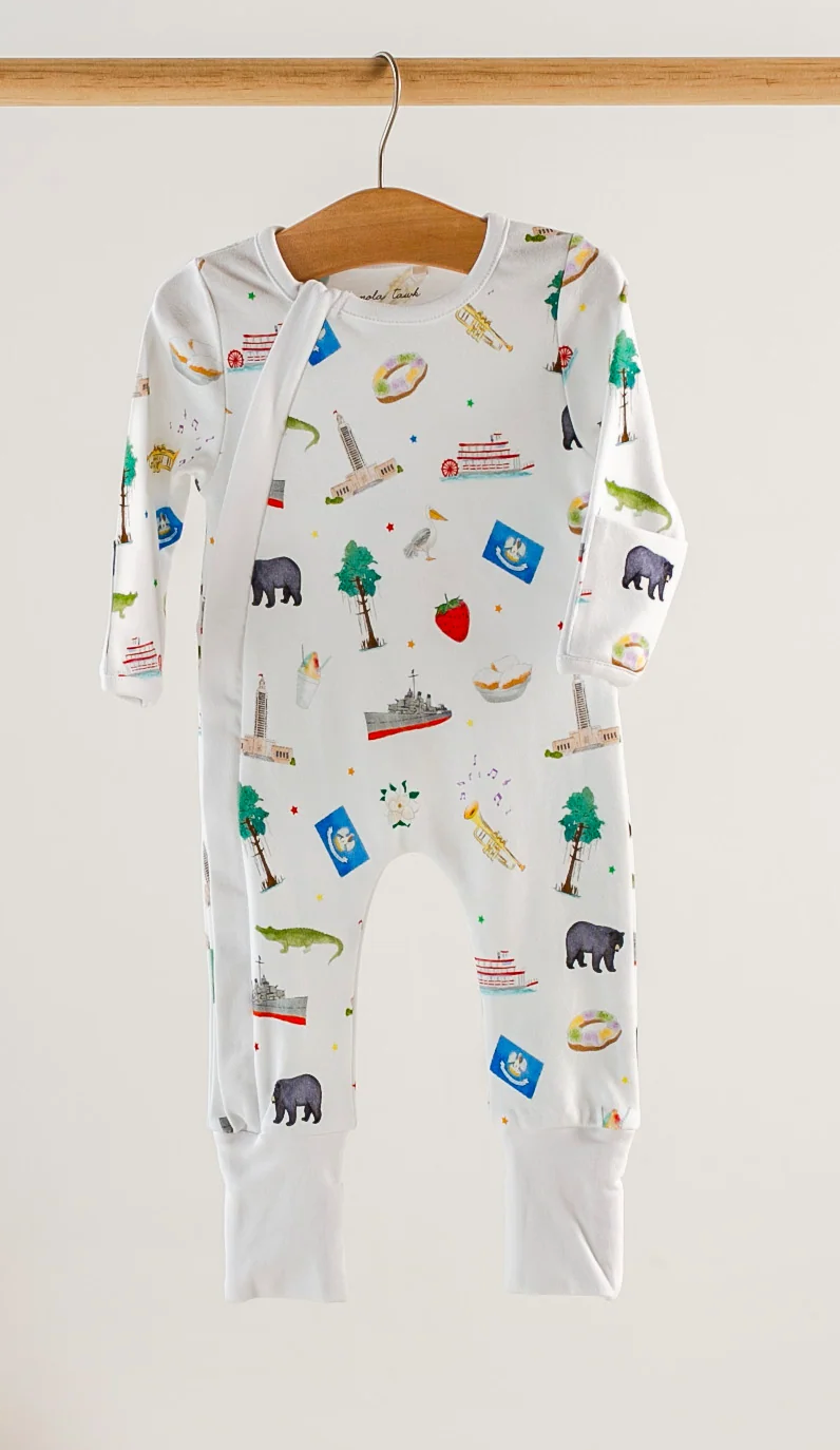 Louisiana Kids Zip Footie Pajama