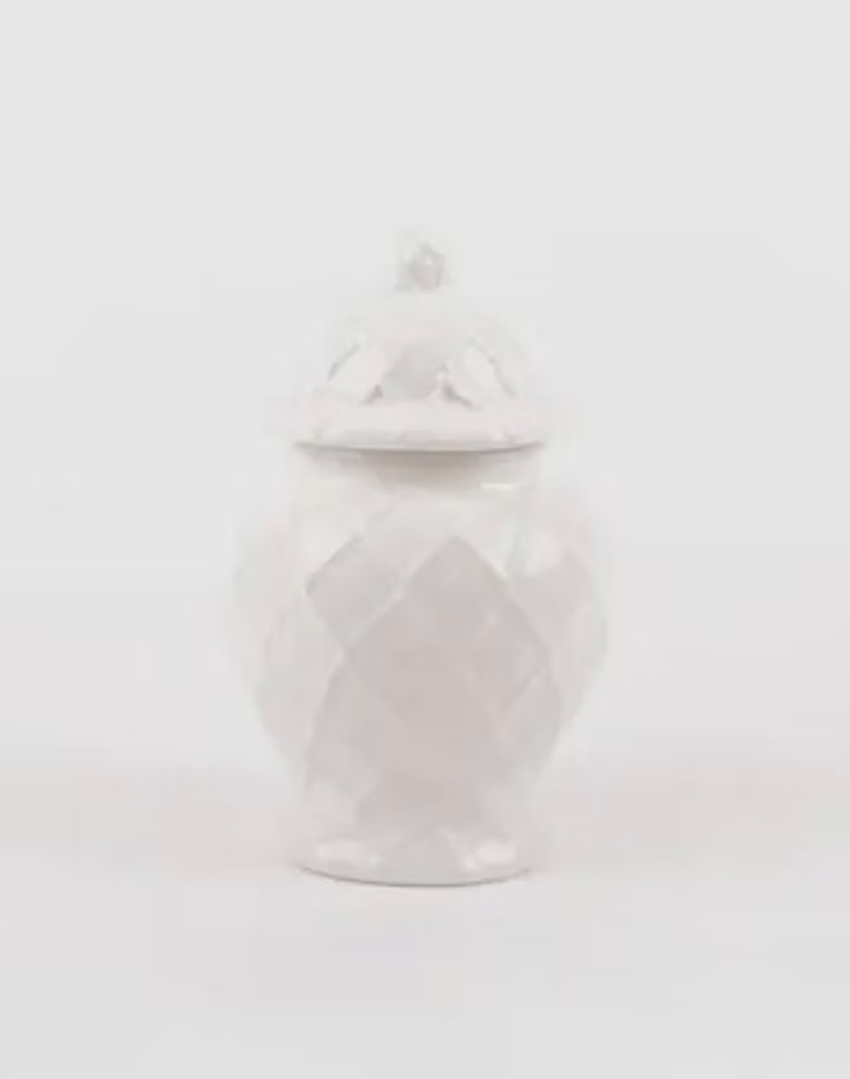 White Textured Ginger Jar - Small
