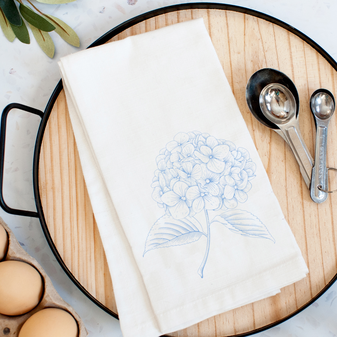 Chinoiseries Hydragea Kitchen Towel