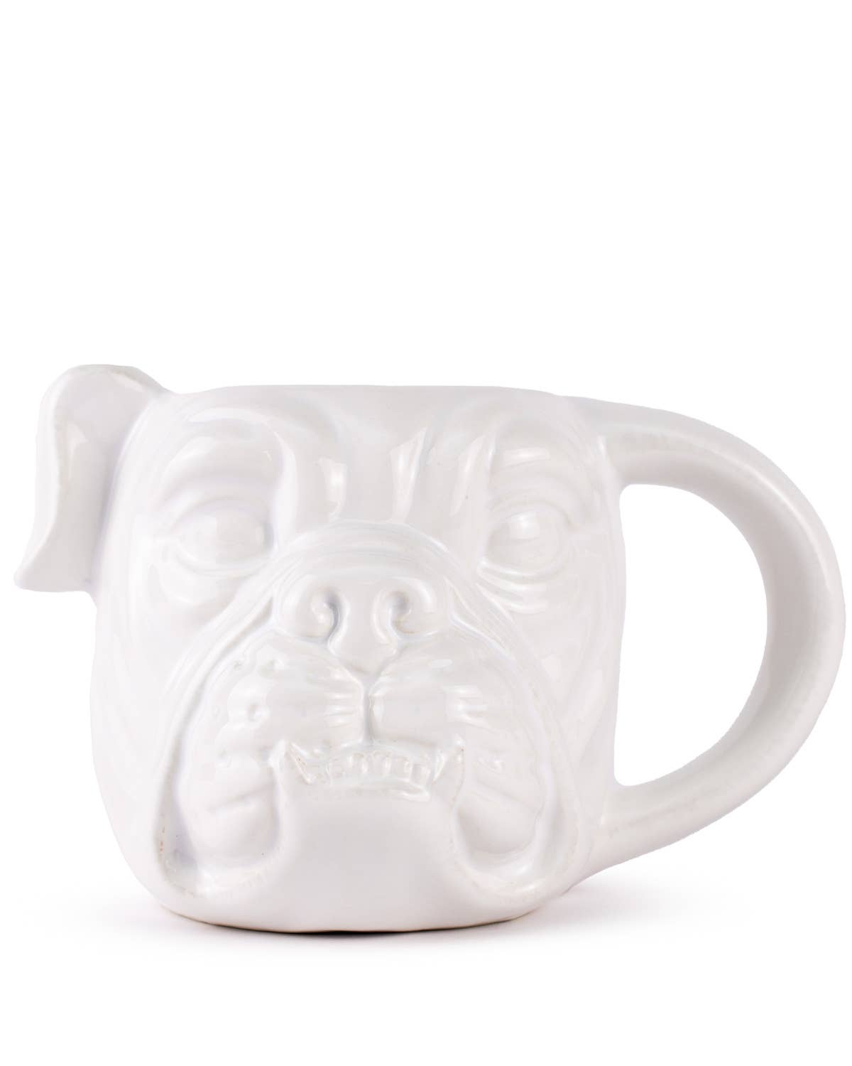 Bulldog Shaped Mug White 16oz