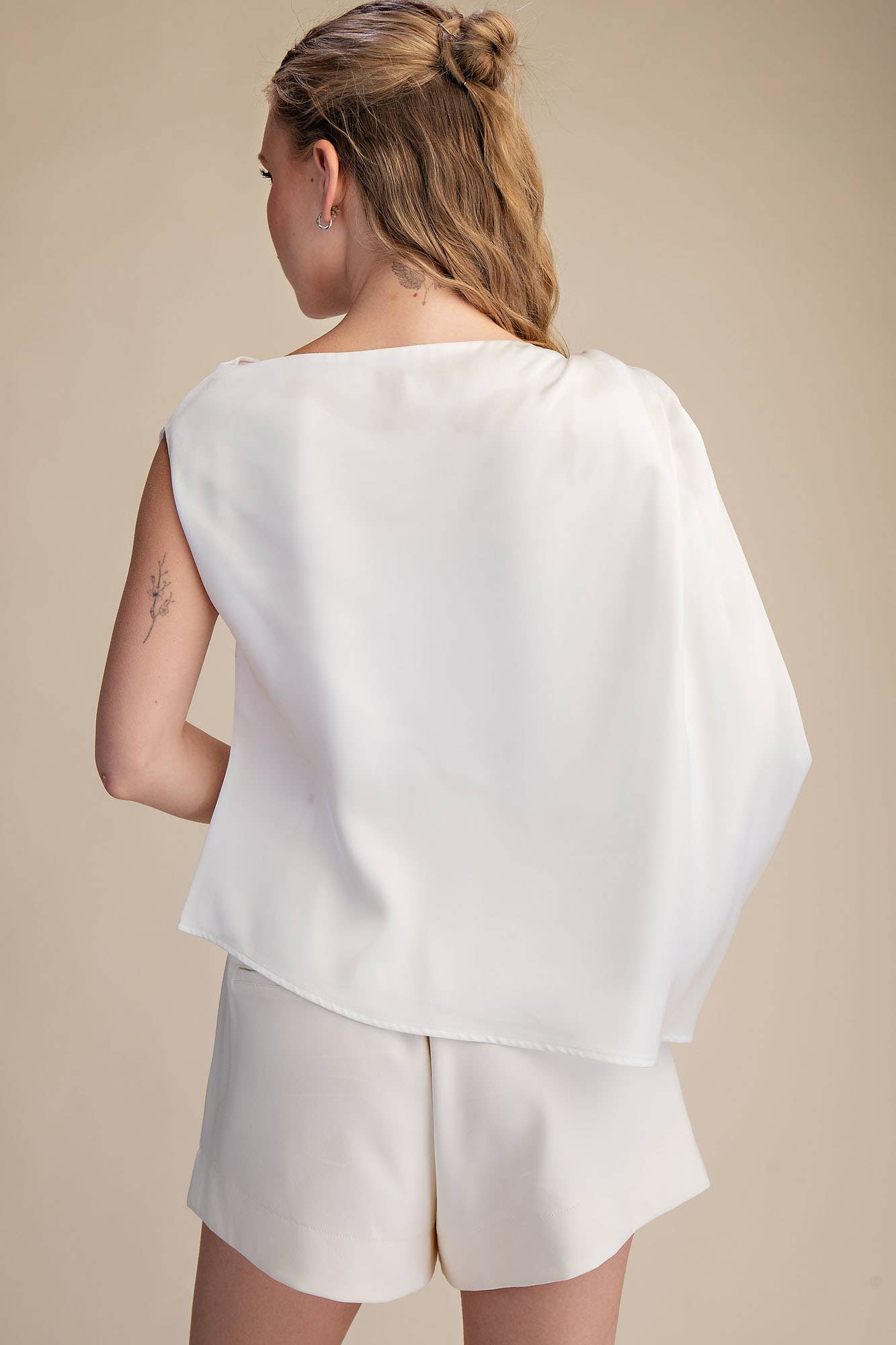 Asymmetrical Satin Top