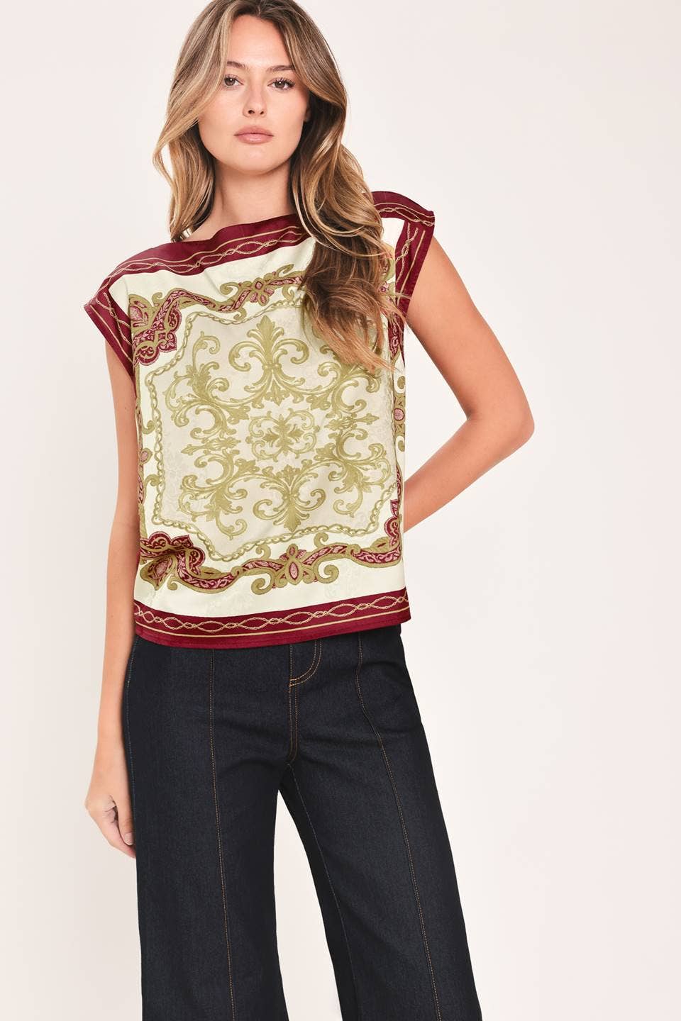 Scarf Print Top