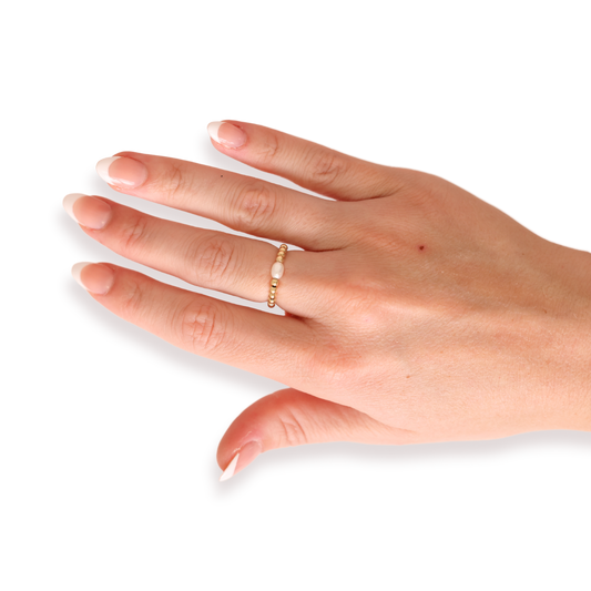 Haley Pearl Ring in Gold