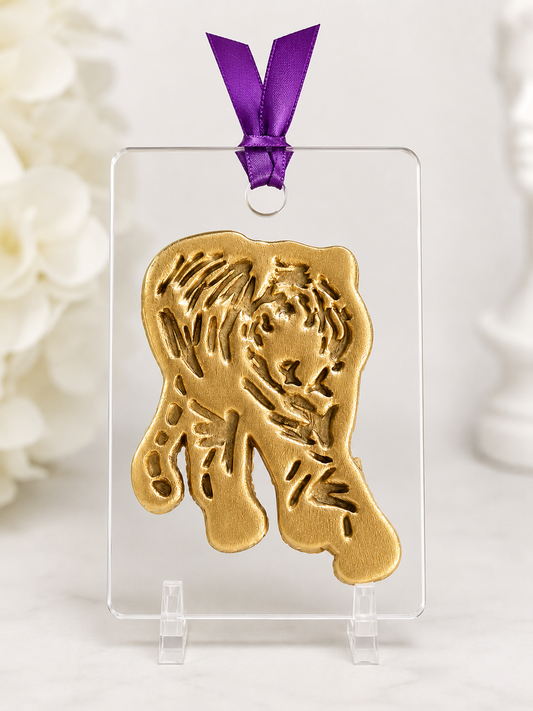 Acrylic Prowling Tiger Wreath Charm