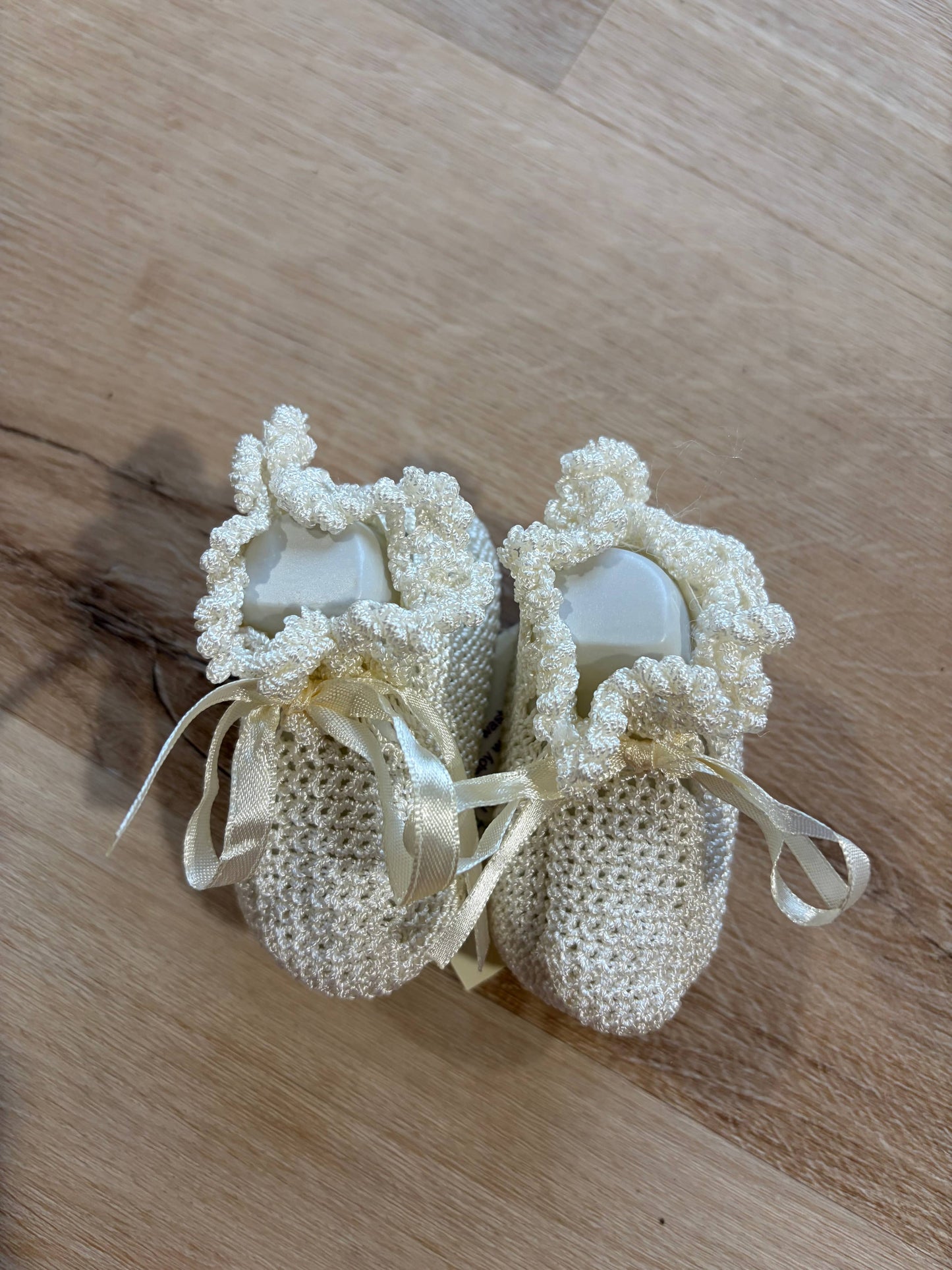 Ivory Ruffle Heirloom Booties