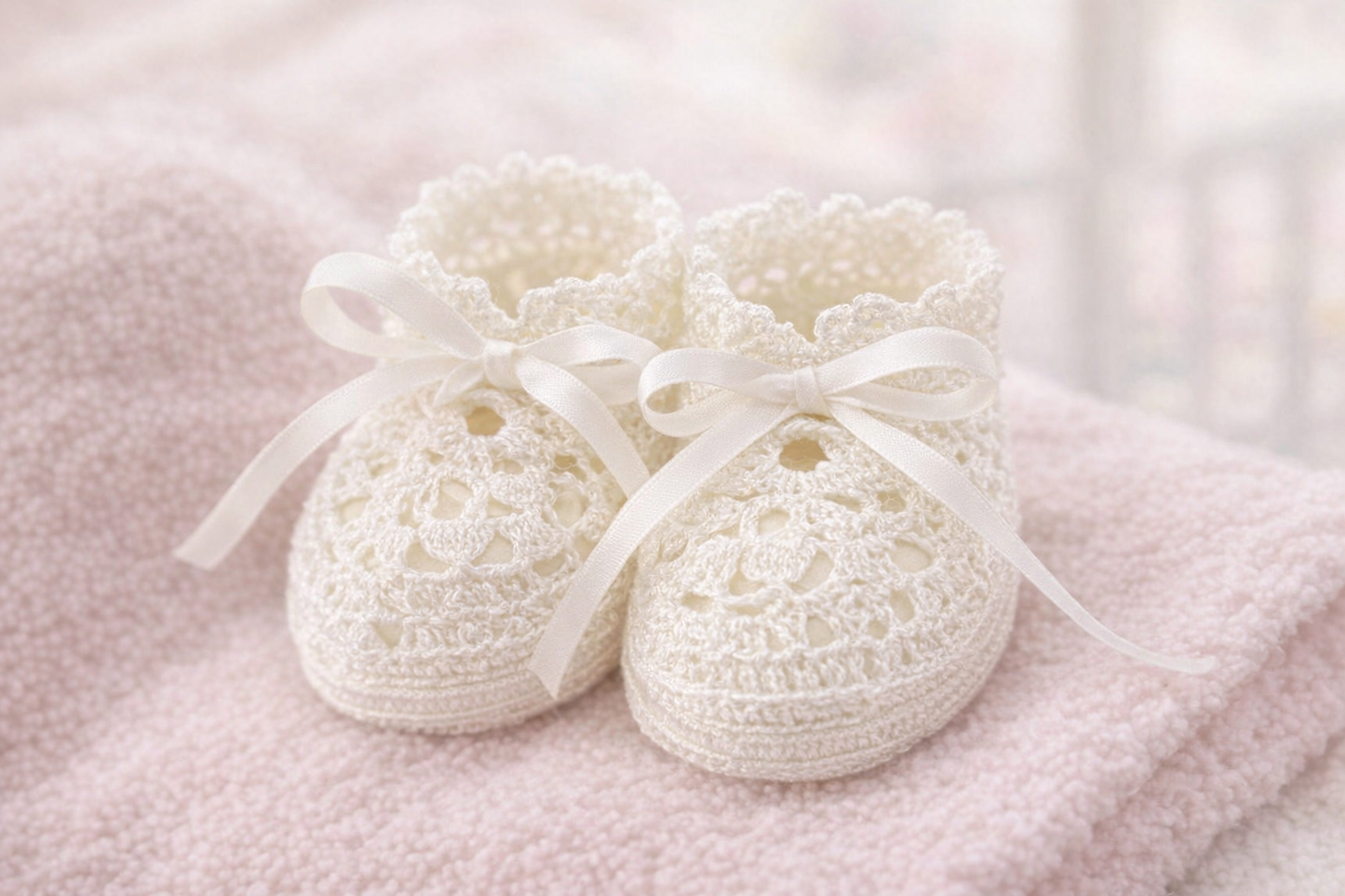 Fan Lace Heirloom Baby Booties
