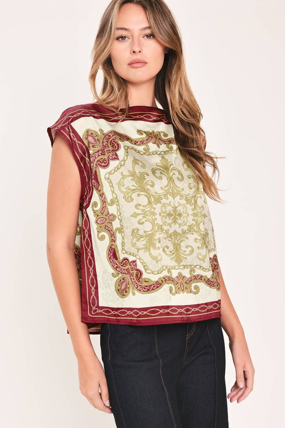Scarf Print Top