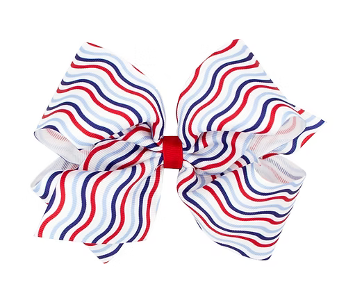 Americana Stripe King Bow