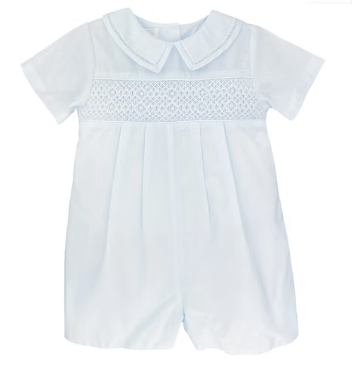 Boy's Diamond Smocked Romper
