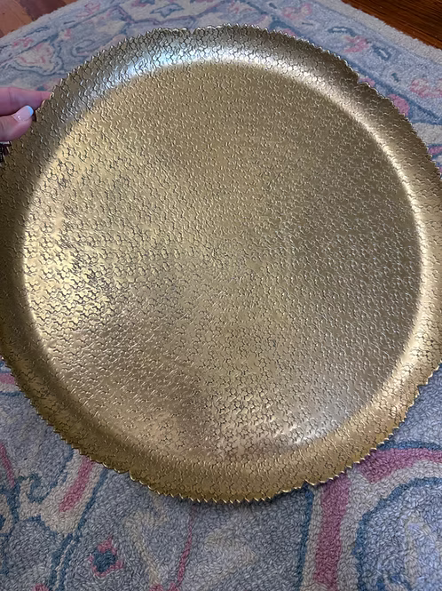 16" Gold Hammered Tray