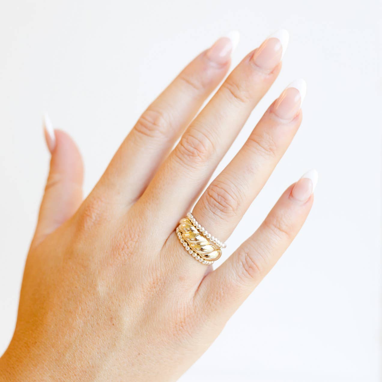 Lexi Beaded Band in Silver