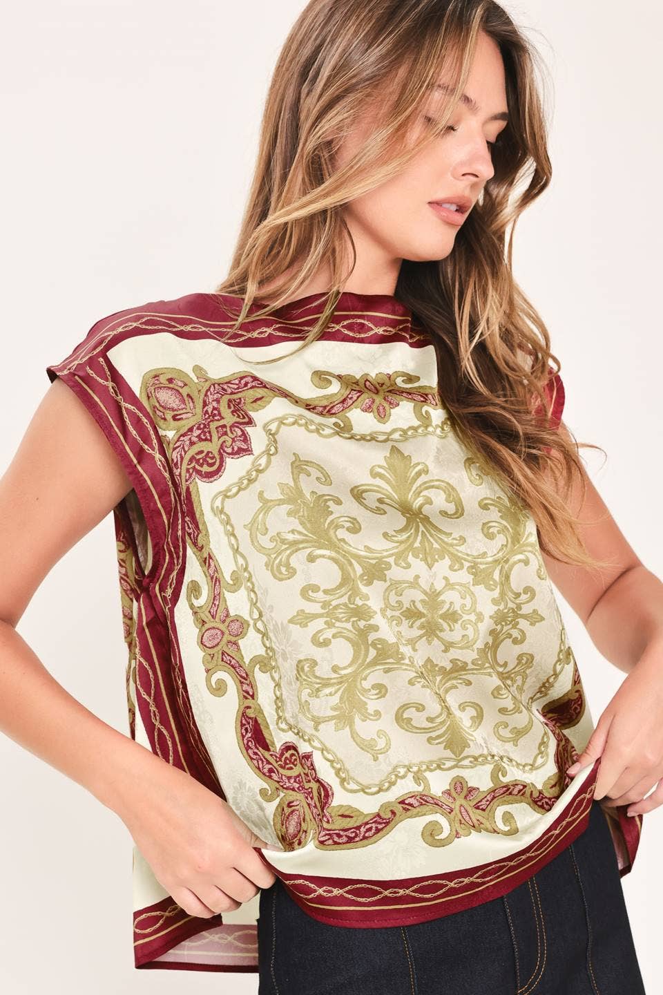 Scarf Print Top