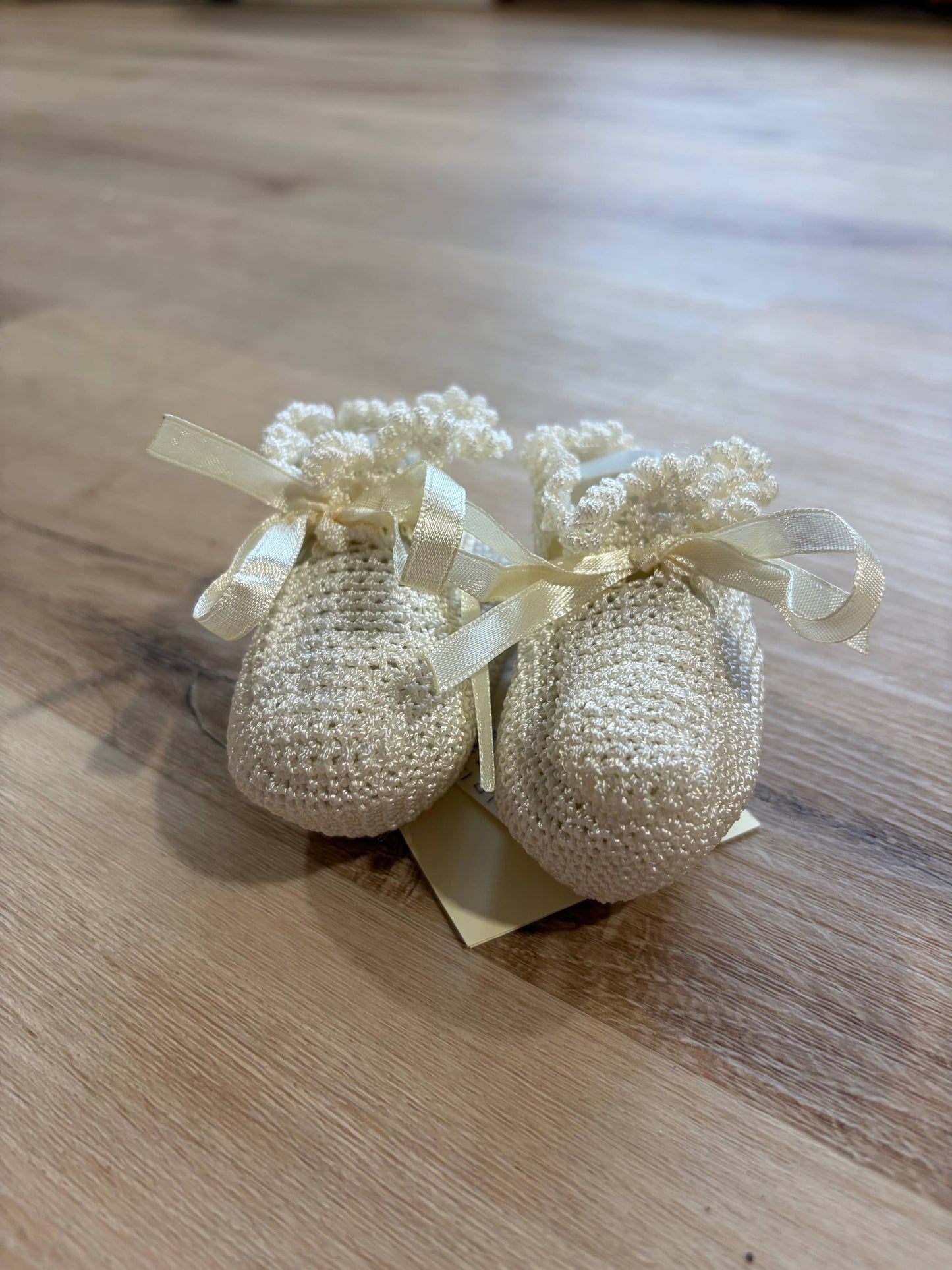 Ivory Ruffle Heirloom Booties