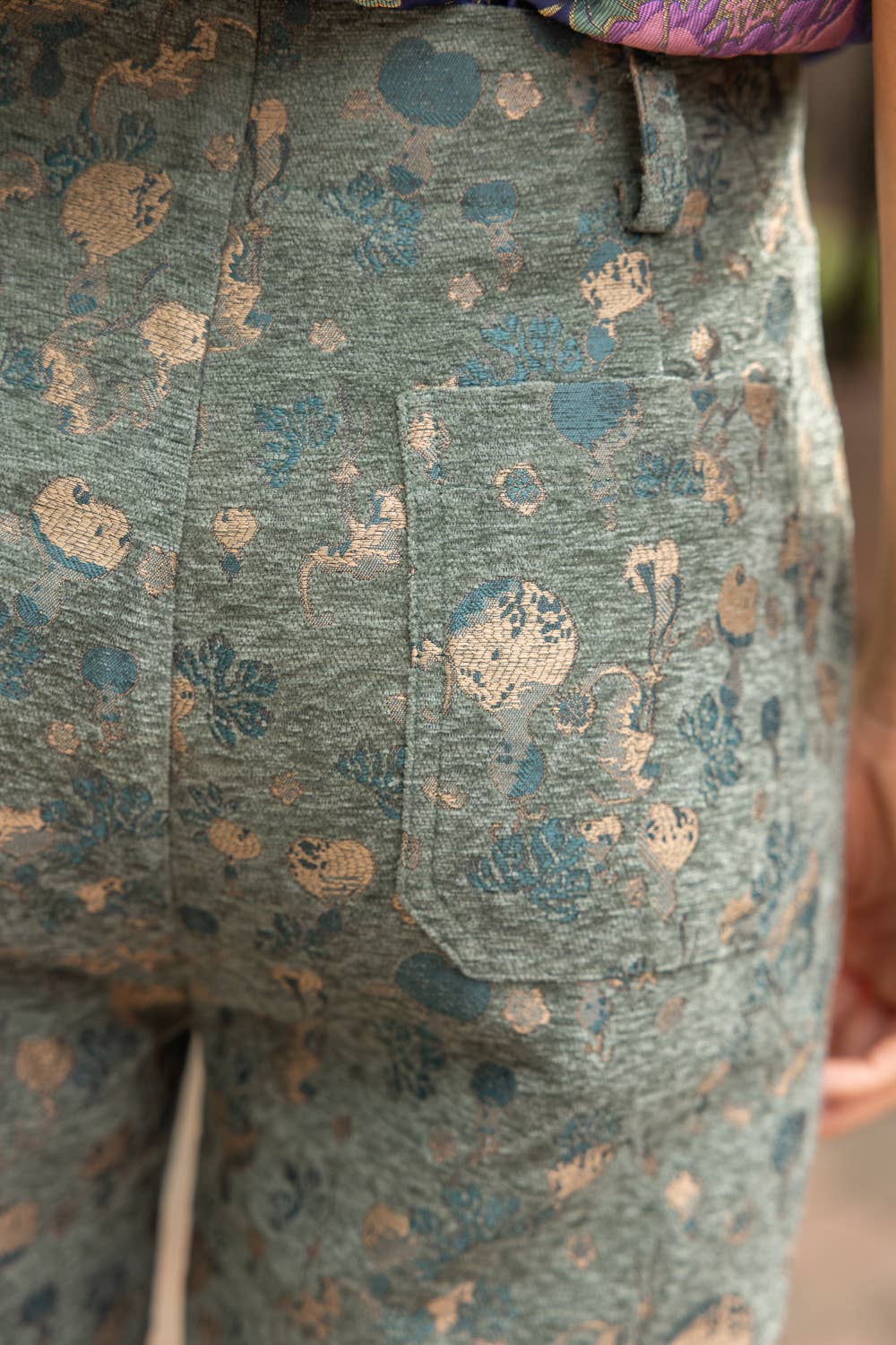 Gilded Grove Velvet Jacquard Pants