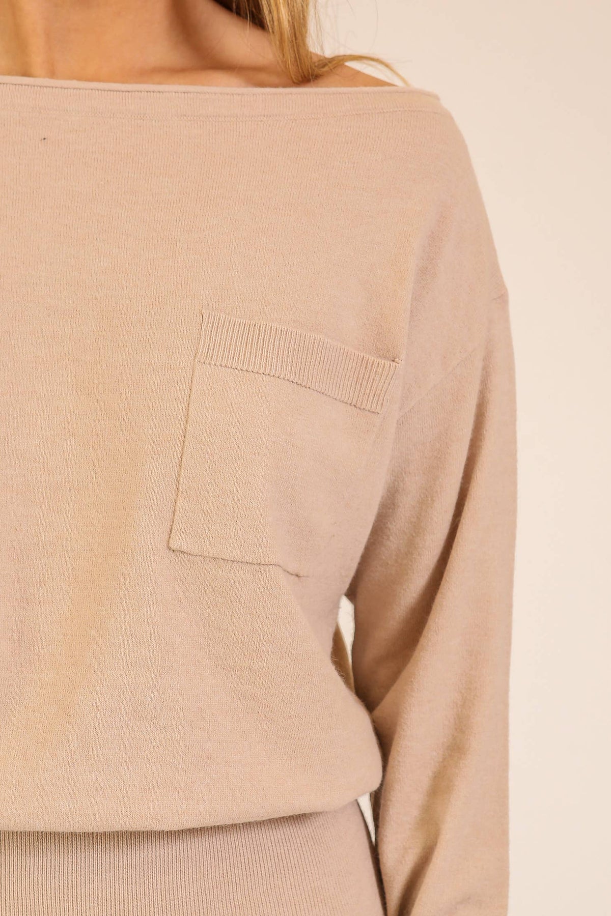 Weekend Boat Neck Sweater - Lt Taupe