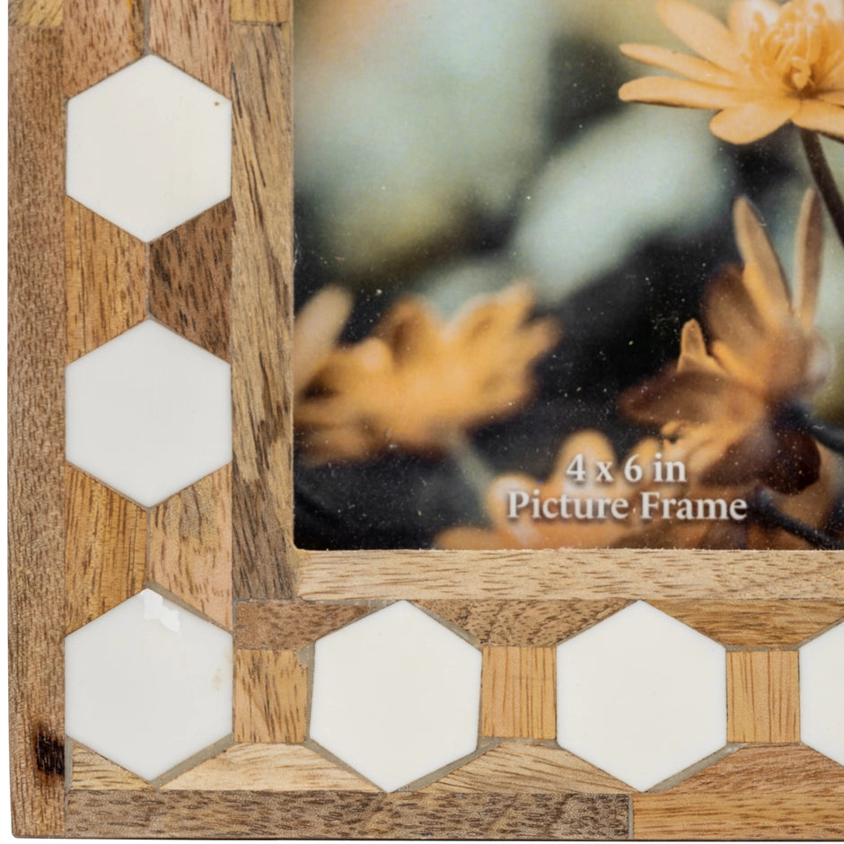 4x6 Resin Wood Hexagon Picture Frame